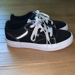 Boys black and white lace up vans